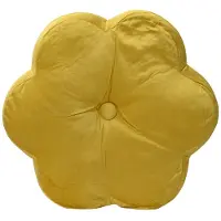 Kaemingk Decoris sierkussen bloemvorm goudgeel 38 cm