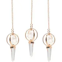 AW Gifts Stellar Gateway - Two Piece Spinning Merkaba Star in Copper Pendulum - Clear Quartz