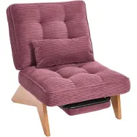Muvano Fauteuil met voetenbank - Loungestoel - Relaxzetel - 127x73x90cm - Verstelbare rugleuning - Woonkamer - Bordeauxrood corduroy