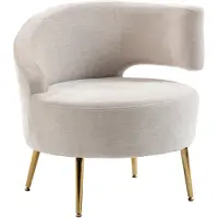 HOMCOM Accent Chair-Polyester-69 x 65 x 67 cm-Cremeweiß