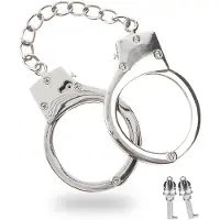 Taboom - Silver Plated BDSM Handcuffs - Bondage / SM Cuffs Zilver