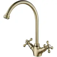 Aquanello Keukenmengkraan, bronskleurig, met ronde uitloop, model Heritage Ascot, artikelnummer BN-4003-HA, merk