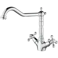 Aquanello Chrome keukenkraan met hoekuitloop, model Heritage Ascot CR-4002-HA, merk