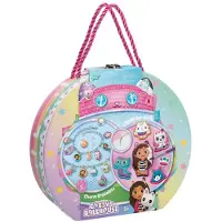 Totum Gabby's Poppenhuis 2-in-1 Knutselkoffer - Armbandjes maken - Gipsfiguren gieten en schilderen - Herbruikbaar - Speelgoed Kinderen - Knutselen - Voor meisjes en jongens - Vanaf 5 jaar -