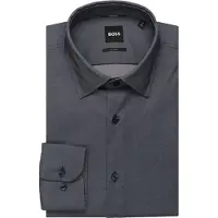 BOSS Slim Fit Overhemd donkerblauw, Effen