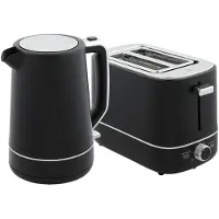HOMCOM Waterkoker-toaster set, ontbijtset met een waterkoker van 1,7 liter, zwart