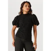Freebird Dames Tops & T-shirts Tova Ss - Zwart - Maat XL