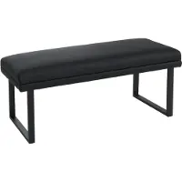 MCW Bank -O81, gestoffeerde bank, garderobebank, eetkamerbank, metaal, kunstleer, 120 cm ~ zwart
