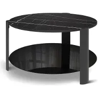 Vicco Salontafel Navo Zwart marmer/Zwart 80 x 80 cm, Model 62706