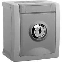 HHG 90591043-DE Pacific Wandcontactdoos met randaarde afsluitbaar spatwaterdicht Grijs 1 stuk(s)