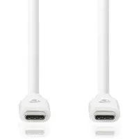 Nedis USB-kabel - USB 3.2 Gen 1 - USB-C stekker - USB-C stekker - 60W - 4K@60Hz - 5 Gbps - Verguld - 2,00 m - Rond - PVC - Wit - Verpakking