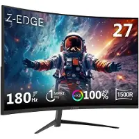 Z-Edge UG27 Curved Gaming Monitor - FHD 1920x1080P - 27 Inch- 180Hz - MPRT 1ms - HDMI 2.0 & DisplayPort 1.4 - Zwart