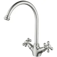 Aquanello Keukenmengkraan, roestvrij staal, met ronde uitloop, model Heritage Ascot, merk