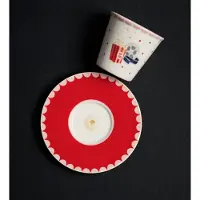 Blogo Design Bone Collection HAPPY TABLE “CINEMA” China Porselein set van 4 Kop & Schotel 11.4 x 7.8 cm