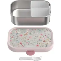 Mepal RVS bento lunchbox Campus - 750 ml - Broodtrommel met vakjes voor kinderen - Geschikt voor 4 boterhammen - Lunchbox RVS - Fairy Wonders