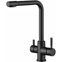 Aquanello Keukenmengkraan, 3-weg, zwart, roestvrij staal, Limpia BL-1600-LP,