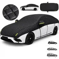 VHV Autohoes tegen hagel - Hagelhoes - 510x242 cm - Half cover - Vorstbescherming - SUV & Sedan - Geschikt voor gangbare voertuigmodellen - Reflecterend - Zwart