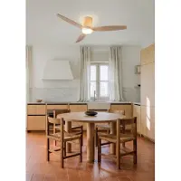 Create - Plafondventilator stil 40W (Ø132cm) - Sfeer- en hoofdverlichting LED - Afstandsbediening - 6 snelheden - Programmeerbaar - WIND CALM CUSTOM RATTAN