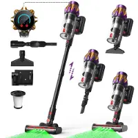 Lubluelu P6 Draadloze Steelstofzuiger 45Kpa- 5 in 1 Handstofzuiger - Zelfstaand Design - 50 Min Gebruikstijd - Verwijderbare Batterij- Anti-klit Borstel - HEPA-filter - LED-koplampen