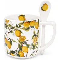 Queen Isabell Porseleinen mok 300 ml met pepel - Citroen (Citroen) - Cadoverpakking