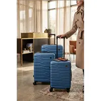 Infinity Leather Hardshell blauwe 8-wielige bagagekoffer Tas Koffer - Voyage