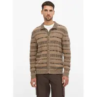 s.Oliver - male - Gebreid vest met verschillende texturen en een polokraag