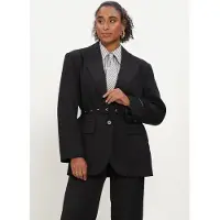 Haute L'Amitié Dames Blazers Premiere Oversize Belt Blazer - Zwart - Maat L