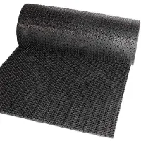ANRO Rubberen Deurmat Zwart 270x100cm – Ringmat Honingraatmat Antislip Buiten Rubbermat