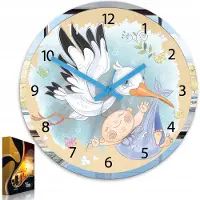 ModernClock Moderne wandklok Ooievaar - Stil quartz uurwerk voor de kinderkamer