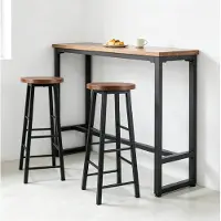 OKWISH Barkruk Set van 2 - Industrieel Design met 71 Cm Zithoogte en Voetsteun - Voor Keuken, Bar en Ontbijthoek - MDF en Metaal - Bruin