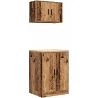 vidaXL Garagekasten 2 st bewerkt hout oud hout