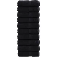 vidaXL Premium washandjes SOLUND 10 stuks zwart 30x30 cm 600 g/m²