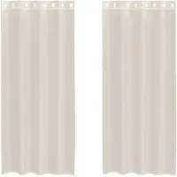 vidaXL Gordijnen voile met doorvoertules 2 st 140x225 cm crèmekleurig
