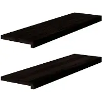 vidaXL Traptreden 2 st 90x30x2 cm massief eikenhout bruin-zwart