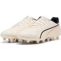 Puma King 20 Play Gras / Kunstgras Voetbalschoenen (MG) Gebroken Wit Zwart Rood