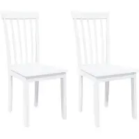 vidaXL Eetkamerstoelen 2 st massief hout rubber wit