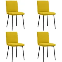 vidaXL Eetkamerstoelen 4 st fluweel geel