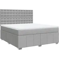 vidaXL Boxspring met matras stof lichtgrijs 180x200 cm
