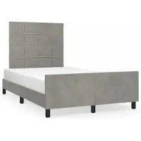 vidaXL Bedframe zonder matras, lichtgrijs, 120x190 cm, fluweel