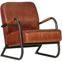 vidaXL Fauteuil echt leer bruin