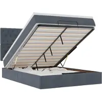 vidaXL Ottomanbed met matras, donkergrijs, 140x200 cm, fluweel