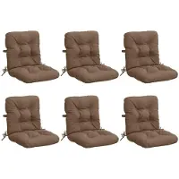 vidaXL 6-delige hoogrugkussen VIANEN 6 st 100% Polyester Taupe