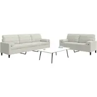 vidaXL 2-delige Loungeset met kussens en bolsters fluweel crèmekleurig