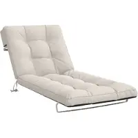 vidaXL Ligstoel Kussen VIANEN 100% Polyester Wit 200 x 90 x 8 cm