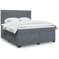 vidaXL Boxspringbed met matras, donkergrijs, 180x200 cm, fluweel