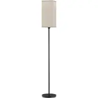 HOMCOM Moderne staande lamp met kunststof linnen kap, voetpedaal, geschikt voor de woonkamer