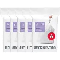 Simplehuman Vuilniszakken met trekband 4,5 liter | code A | 5 x 30 stuks