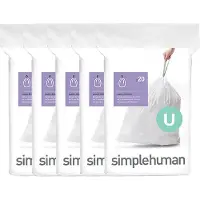 Simplehuman Vuilniszakken met trekband 55 liter | code U | 5 x 20 stuks