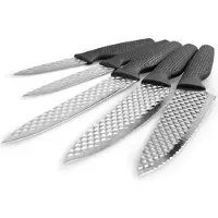 MediaShop Harry Blackstone Airblade-messenset - Scherpe en duurzame keukenmessen - Koksmessen met antiaanbaklaag - Set van 5 messen voor elke gelegenheid