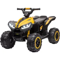 HOMCOM Elektrische Quad voor kinderen, 12V kinderquad met 35W motor, USB-aansluiting
